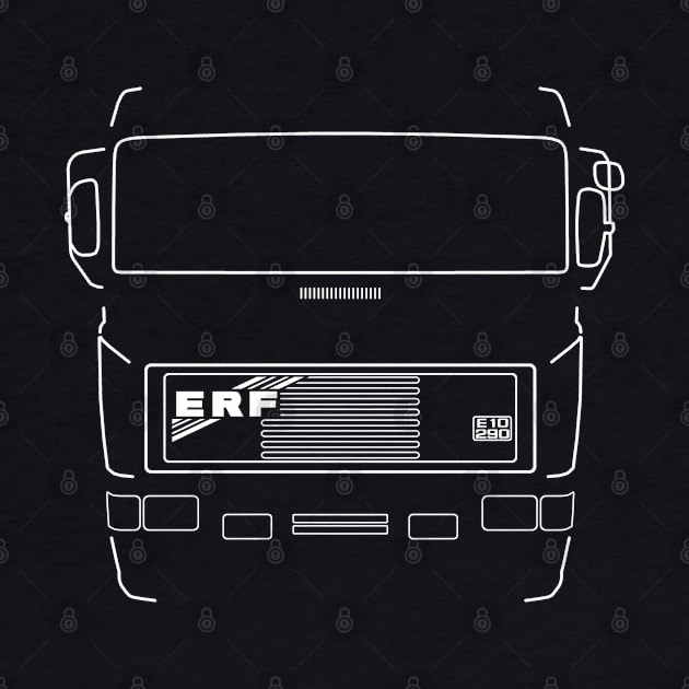 Classic ERF E Series heavy lorry white outline graphic by soitwouldseem